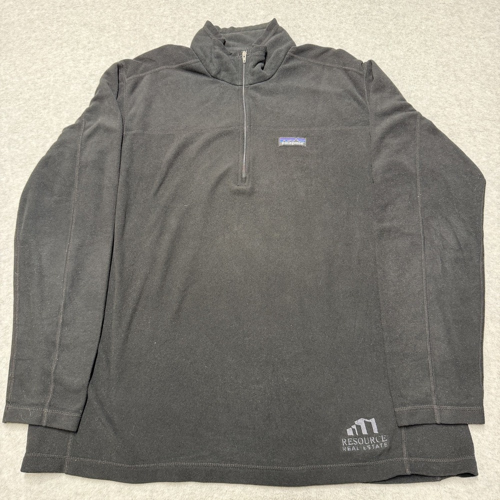 Patagonia Sweatshirt Mens L Black Fleece Micro D 1/4 Zip Pullover Hiking
